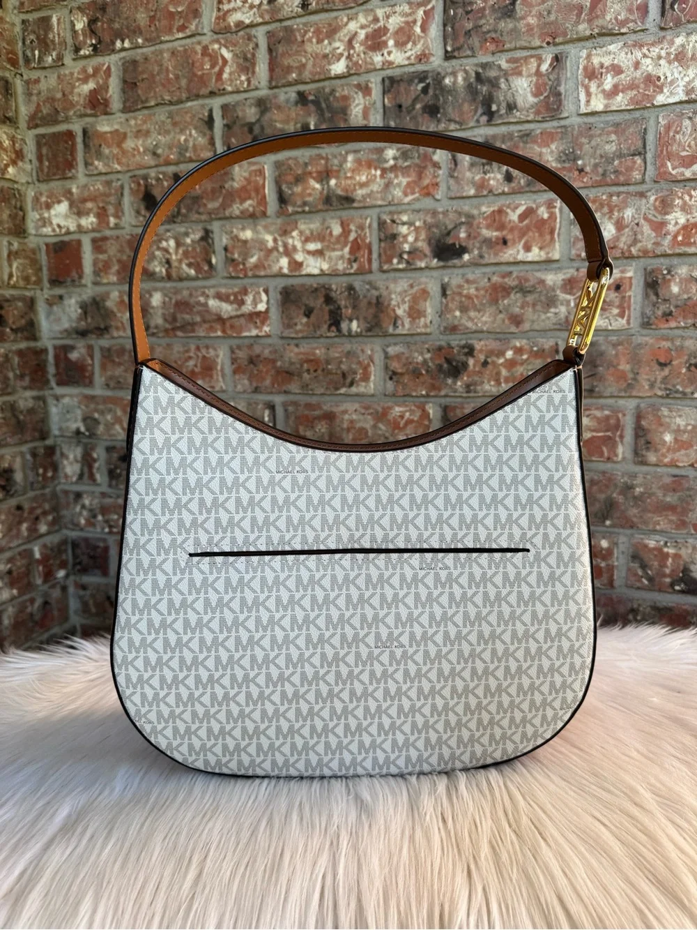 Michael Kors White Monogram Shoulder Bag